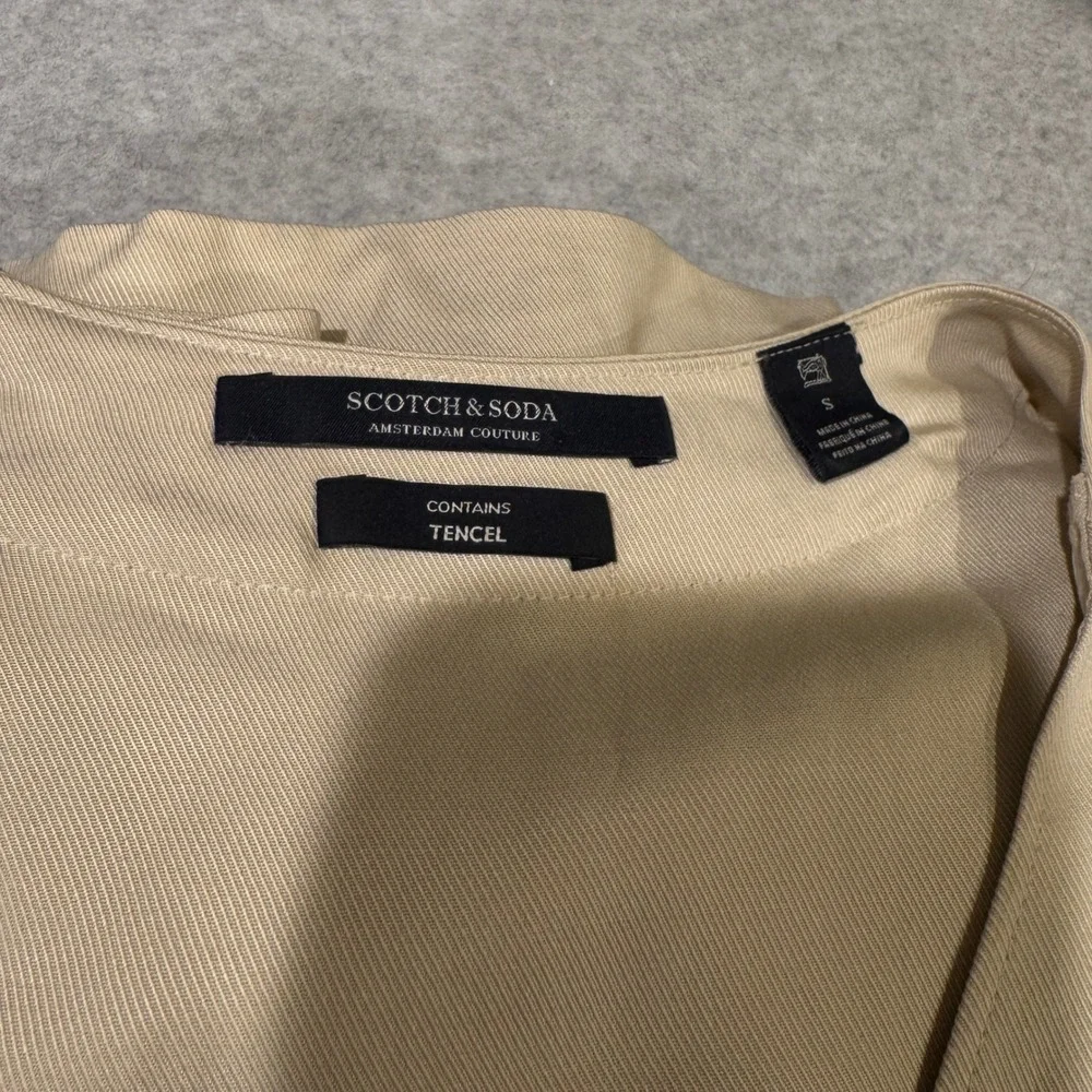 Scotch & Soda Utility Button Front Dress Womens S Khaki Tan Tencel Belt Pockets - Picture 12 of 13